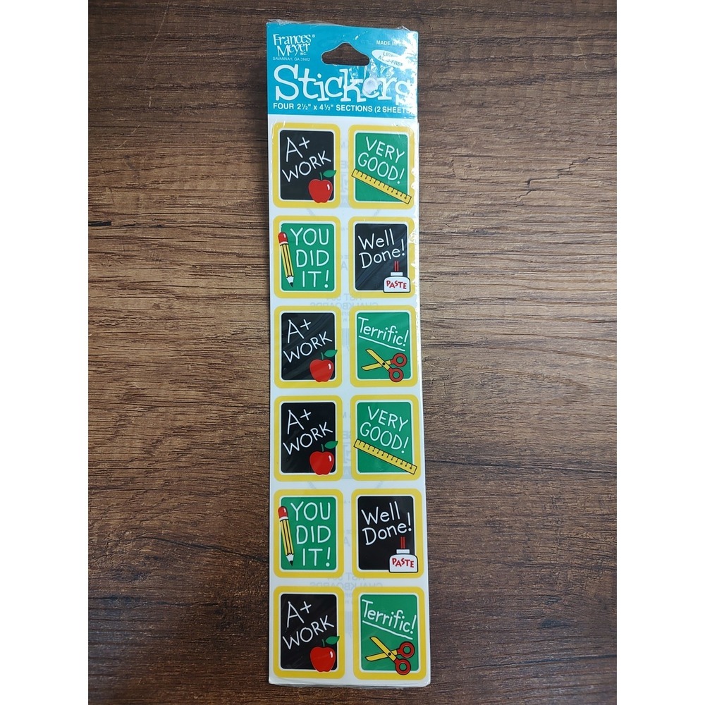 Frances Meyer Chalkboards Small Stickers NOS Vtg 24 Count Made In USA